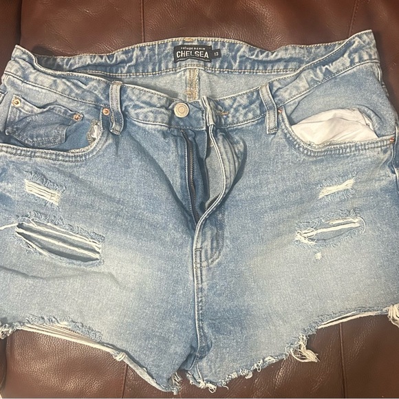 refuge Pants - Women's ‘Ripped’ Denim Shorts - Blue